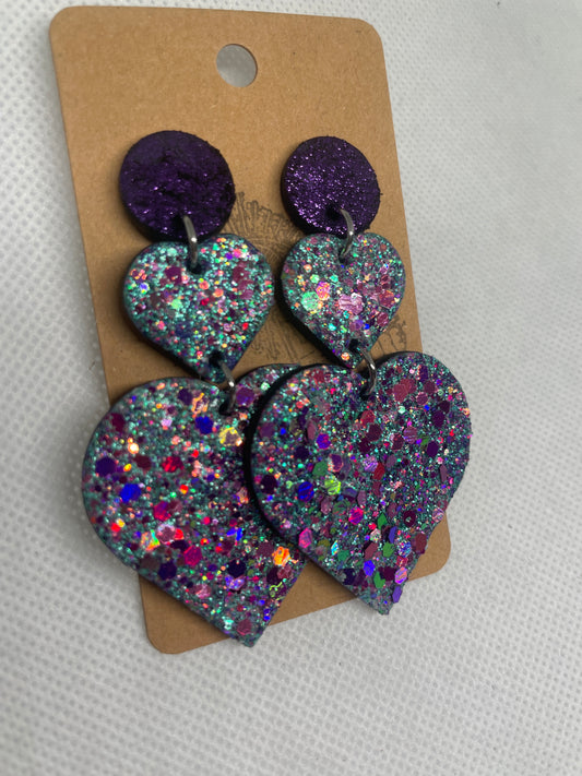 Maresha verte et violette paillettes